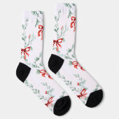 Whimsy Socks – Red Bows Pattern & Festive Charm Socken (Rechts)