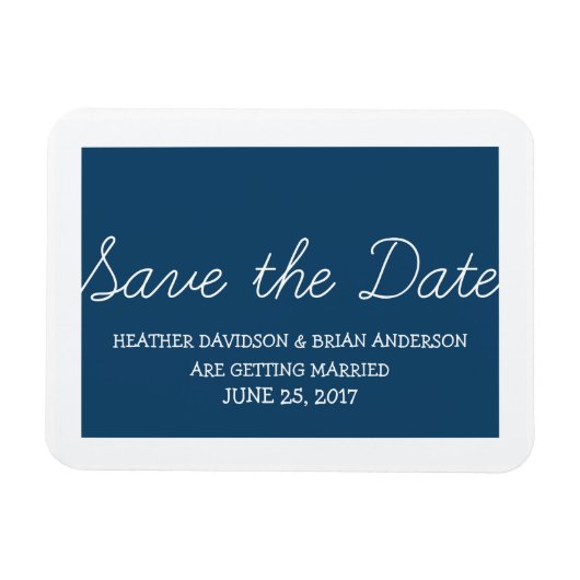 Whimsy speichern Sie das Date Magnet, blau Magnet (Horizontal)