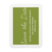Whimsy speichern Sie das Date Magnet, Olive Green Magnet (Vertikal)