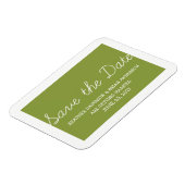 Whimsy speichern Sie das Date Magnet, Olive Green Magnet (Linke Seite)