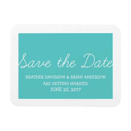 Whimsy speichern Sie das Datumsmagazin, Türkis Magnet (Horizontal)