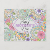 Whimsy Spring blüht und Grün Muttertag Postkarte (Vorderseite)