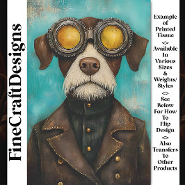 Whimsy Steampunk Niedlicher Hund in Goggles Z2 Dec Seidenpapier