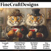 Whimsy Steampunk Tigers & Cocktails AX3 Decoupage Seidenpapier