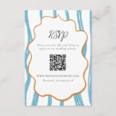Whimsy Stripes Wedding QR Code Enclosure Card Begleitkarte (Vorderseite)