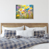 Whimsy Summer Wildblumen Leinwanddruck (Insitu (Schlafzimmer))