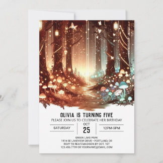 Whimsy Sweet Woodland Digital Geburtstag Einladung