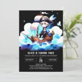 Whimsy Template Pirate Einladung (Stehend Vorderseite)
