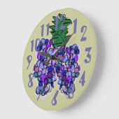Whimsy Trauben (Salbei) Große Wanduhr (Winkel)
