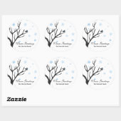 Whimsy Tree and Bird - Snowflakes Sticker (Blatt)