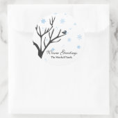 Whimsy Tree and Bird - Snowflakes Sticker (Tasche)