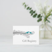 whimsy tree blue lovebirds Gift Registry Cards Begleitkarte (Stehend Vorderseite)