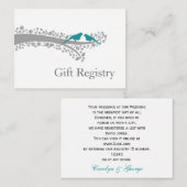 whimsy tree blue lovebirds Gift Registry Cards Begleitkarte (Vorne/Hinten)