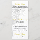 Whimsy tree Gelb Liebhaber Hochzeitsprogramm Programm (Rückseite)