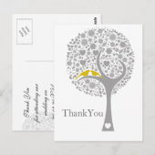 whimsy tree Gelb Liebhaber Mod Hochzeit Danke Postkarte (Vorne/Hinten)