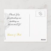 whimsy tree Gelb Liebhaber Mod Hochzeit Danke Postkarte (Rückseite)