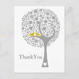 whimsy tree Gelb Liebhaber Mod Hochzeit Danke Postkarte