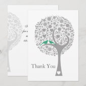 whimsy tree mint liebvebirds Mod Hochzeit Vielen D Dankeskarte (Vorne/Hinten)