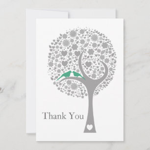 whimsy tree mint liebvebirds Mod Hochzeit Vielen D Dankeskarte