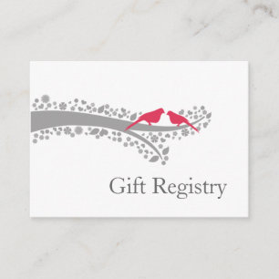 whimsy tree rosa lovebirds Gift Registry Cards Begleitkarte