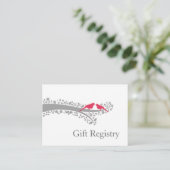 whimsy tree rosa lovebirds Gift Registry Cards Begleitkarte (Stehend Vorderseite)