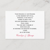 whimsy tree rosa lovebirds Gift Registry Cards Begleitkarte (Rückseite)