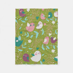 Whimsy Tweety Vögel auf Reben Fleece Blanket