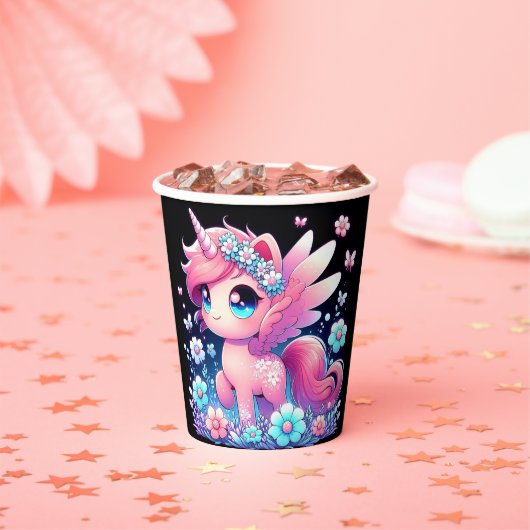 Whimsy Unicorn Babydusche Pappbecher (Insitu)