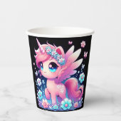 Whimsy Unicorn Babydusche Pappbecher (Vorderseite)