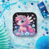 Whimsy Unicorn Babydusche Pappteller (Party)