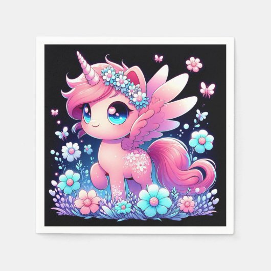 Whimsy Unicorn Babydusche Serviette (Vorderseite)