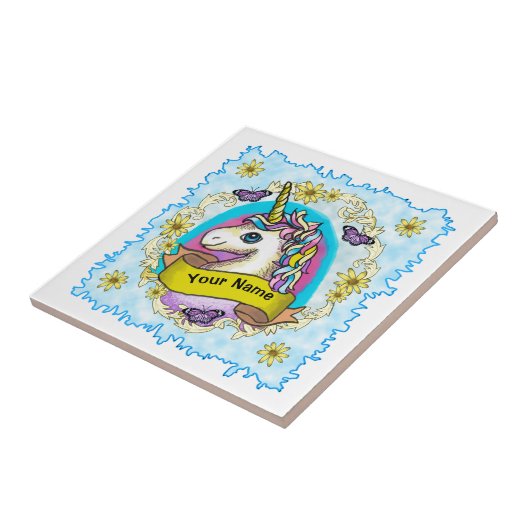 Whimsy Unicorn Fliese (Seite)