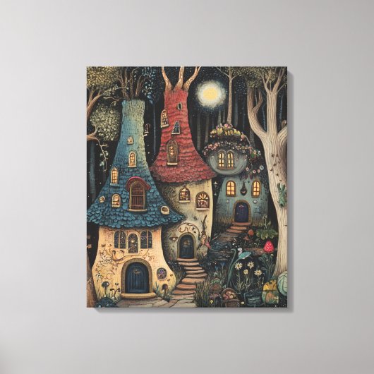 Whimsy-verzauberter Wald Leinwanddruck (Vorderseite)