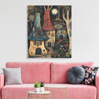 Whimsy-verzauberter Wald Leinwanddruck