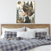 Whimsy-verzauberter Wald Leinwanddruck (Insitu (Schlafzimmer))