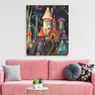 Whimsy-verzauberter Wald Leinwanddruck