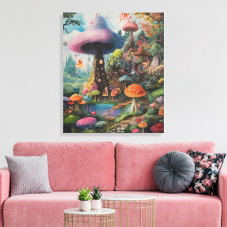 Whimsy-verzauberter Wald Leinwanddruck