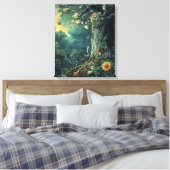 Whimsy-verzauberter Wald Leinwanddruck (Insitu (Schlafzimmer))