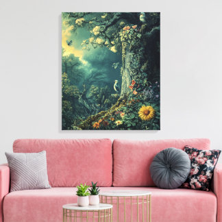 Whimsy-verzauberter Wald Leinwanddruck