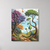 Whimsy-verzauberter Wald Leinwanddruck (Vorderseite)