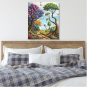 Whimsy-verzauberter Wald Leinwanddruck (Insitu (Schlafzimmer))
