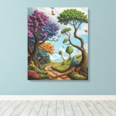Whimsy-verzauberter Wald Leinwanddruck (Insitu (Holzboden))