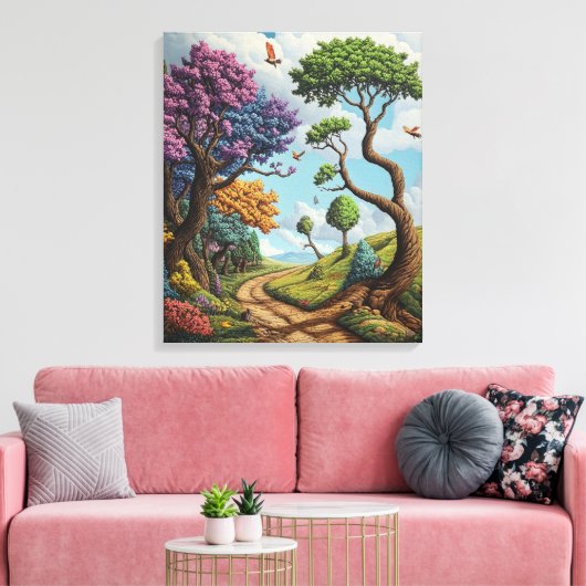Whimsy-verzauberter Wald Leinwanddruck (Insitu (Wohnzimmer))
