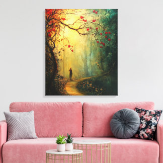 Whimsy-verzauberter Wald Leinwanddruck