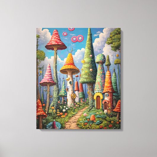 Whimsy-verzauberter Wald Leinwanddruck (Vorderseite)