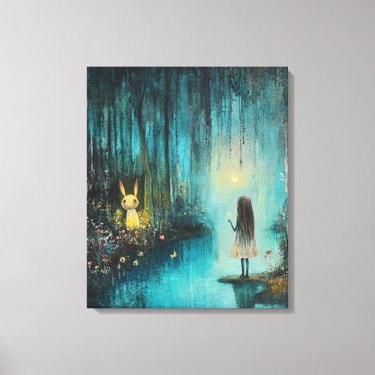 Whimsy-verzauberter Wald Leinwanddruck (Vorderseite)