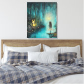 Whimsy-verzauberter Wald Leinwanddruck (Insitu (Schlafzimmer))