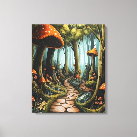 Whimsy-verzauberter Wald Leinwanddruck (Vorderseite)