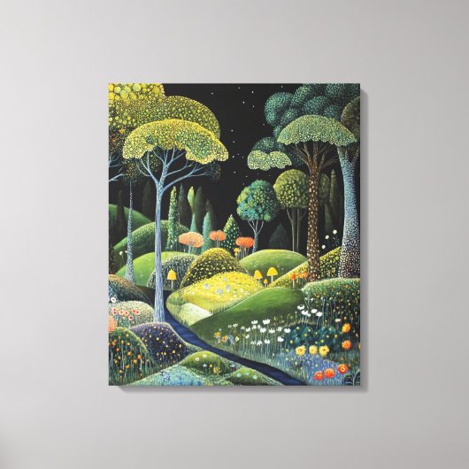 Whimsy-verzauberter Wald Leinwanddruck (Vorderseite)