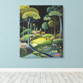 Whimsy-verzauberter Wald Leinwanddruck (Insitu (Holzboden))